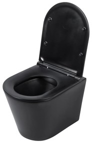 Differnz hangend toilet randloos met zitting mat zwart
