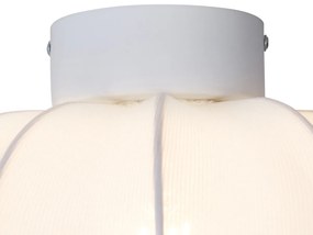 Stoffen Japandi plafondlamp wit 27cm - Plu AsyeshaJapandi E27 rond Binnenverlichting Lamp