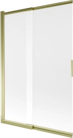 Mexen Fox dubbele, verschuifbare badwandscherm 120 x 150 cm, matglas, goud - 891-120-002-50-30