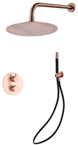 Saniclear Copper Pro inbouw regendouche 30cm rond met wandarm geborsteld koper