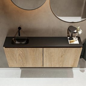 Mondiaz Ture 120cm toiletmeubel washed oak met wastafel urban links geen kraangat