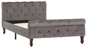 vidaXL Bedframe fluweel grijs 100x200 cm