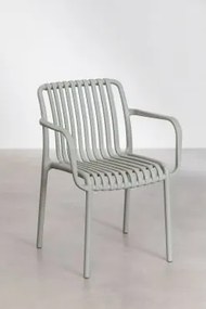 Set Van 2 Eetkamerstoelen Met Armleuningen Van Polypropyleen Wendell Groen – Khaki - Sklum