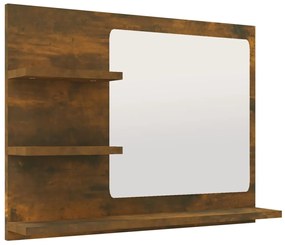 vidaXL Badkamerspiegel 60x10,5x45 cm bewerkt hout gerookt eikenkleurig