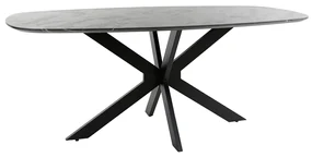 Marmer Look Eettafel Deens Ovaal 180x90 Cm - 180 X 90cm.