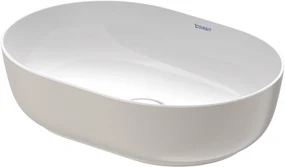 Duravit Luv ovale waskom incl. plug 50x35cm wit/mat grijs