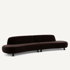 6-zits fluwelen bank, Rosebury, ontwerp Emmanuel Gallina