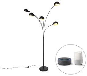 Smart vloerlamp zwart 5-lichts incl. Wifi B35 - Sixties Design E14 Binnenverlichting Lamp