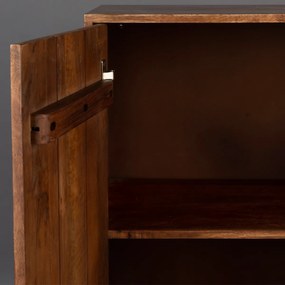 Wandkast Mangohout Met Ribbels - 80x40x115cm.