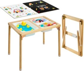 VEVOR Sensorische Tafel, Opvouwbare 7-in-1 Activiteitentafel met Dubbelzijdig Tafelblad, Opbergdozen & Antislipvoetjes, Speelzand- & Watertafel, voor Kinderen van 3-6 Jaar