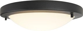 Buitenlamp Moderne plafonnière zwart 31 cm IP44 - Yuma Modern E27 IP44 Buitenverlichting rond