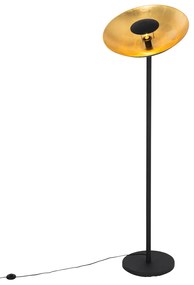 Industriële vloerlamp zwart met gouden binnenkant 60 cm - Magnax