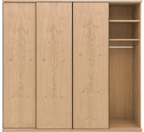 Goossens Excellent Kledingkast Wood, 240 cm breed, 223 cm hoog, 4 hout schuifdeuren