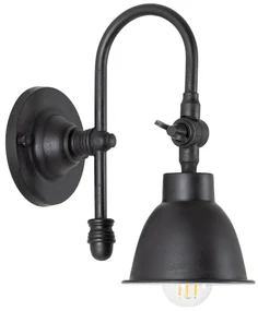 Messing Wandlamp Pasco Antiek Zwart
