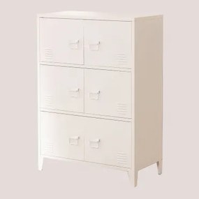 6-deurs Kluis 80x40 Cm In Pohpli-staal Gardenia Wit - Sklum