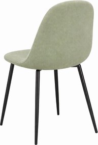 Set 4 Teok Black Stoffen Stoelen