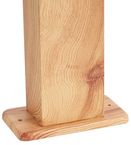 Buitenlamp aluminium met hout print met grondpin en kabelmof 65cm IP44 - Baleno