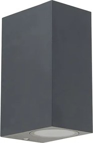 Moderne wandlamp donkergrijs 2-lichts IP44 - Baleno