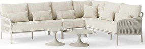 Fiavè hoek loungeset 6 delig Camel sand | Misty rope | Beachy bouclé SUNS