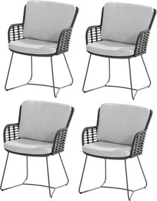 Fabrice dining tuinstoel antraciet 4-Seasons Outdoor set van 4