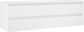 Mexen Rivel badkamerkast onder de wastafel 160 cm met blad, 2 lades, geribbeld, mat wit - 91A20-16047-2-BFFC01