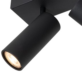 Moderne plafondSpot / Opbouwspot / Plafondspot zwart 4-lichts verstelbaar - Renna Modern GU10 Binnenverlichting Lamp