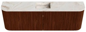 Mondiaz Joya DLux 125cm toiletmeubel ronding links/rechts ruby met wastafel faye midden 1 kraangat frappe