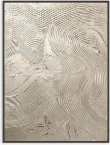 Handbeschilderde ingelijste canvasdoek Metallic Silver