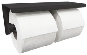 Wiesbaden Brush dubbele toiletrolhouder mat zwart 24.2841