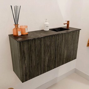 Mondiaz Joya DLux 80cm toiletmeubel shadow met wastafel faye rechts 1 kraangat lava