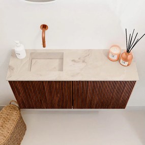 Mondiaz Joya DLux 80cm toiletmeubel ruby met wastafel faye links zonder kraangat frappe