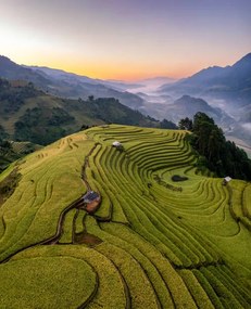 Kunstfotografie Rice fields on terraced prepare the, Vu Viet Dung, (35 x 40 cm)