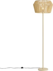 Vloerlamp beige met papieren touw kap 50/50/30 - Simplo