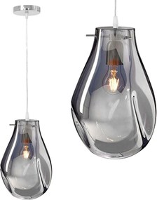Hangende Glazen Plafondlamp APP329-1CP Zilver
