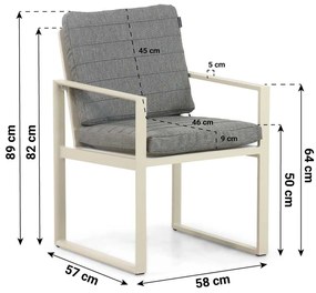Tuinstoel Aluminium Taupe-naturel-bruin Lifestyle Garden Furniture Nuno