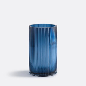 Vaas in geribbeld glas H22,5 cm, Marevia