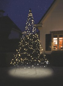 Fairybell vlaggenmast kerstboom - 300 cm - 480 twinkelende&amp;warm witte ledlampjes - inclusief vlaggenmast
