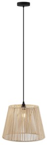 Buiten hanglamp zwart met beige kap van touw IP44 - Cava Jayla
