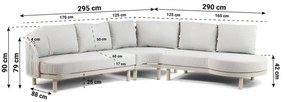 Hoek loungeset 5 personen Aluminium/rope Taupe  Santika Furniture Santika