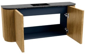 Mondiaz Joya DLux 95cm toiletmeubel ronding links/rechts oak met wastafel faye midden zonder kraangat lava