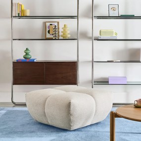 Poef, reliëfstof, L83 cm, Nuria