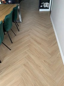 Houtlook Tegel Visgraat 15x90 Cm Kerota Beige N6