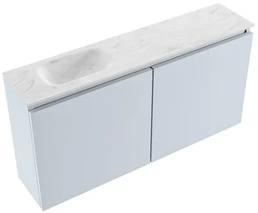 Mondiaz Ture DLux toiletmeubel 100cm clay met wastafel opalo links zonder kraangat