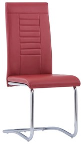 vidaXL Eetkamerstoelen 2 st kunstleer rood