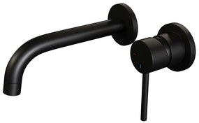 Brauer Black Edition ColdStart wastafelkraan inbouw gebogen uitloop en rozetten model A1 zwart mat