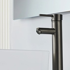 Saniclear Iron verhoogde wastafelkraan verouderd ijzer - gunmetal