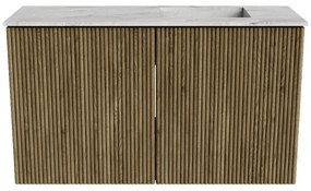 Mondiaz Joya DLux 70cm toiletmeubel dusk met wastafel faye rechts zonder kraangat glace
