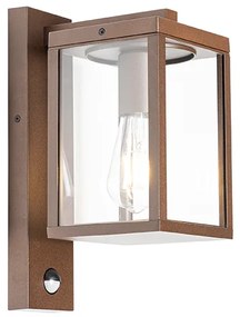 Buiten wandlantaarn roestbruin met bewegingssensor IP44 - Charlois