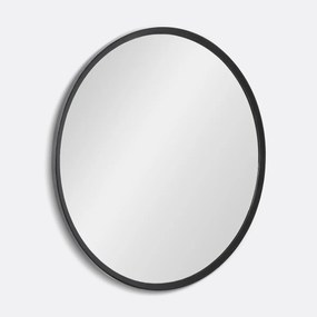 Ronde spiegel in massief zwart eiken,Ø100 cm, Orion