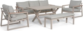 Stoel en Bank Loungeset 7 personen Aluminium Zand/Beige Lifestyle Garden Furniture Sabbia